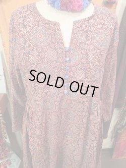 画像2: アジュラック染　ボタンワンピース（I-AJBOP２）