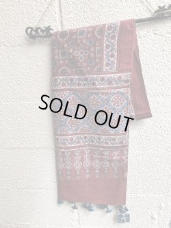 画像2: ajurakh cotton 手染めショール（SUFI-AJST2)
