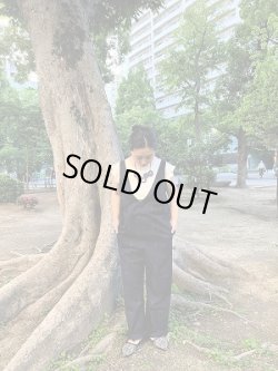 画像1: ajrakh cotton サロペット(AJ-CSAL)　indigo/blk