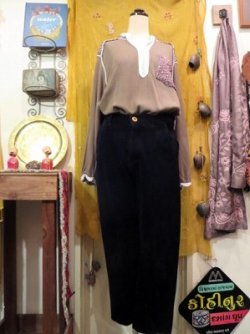 画像1: コーデュロイ　デザイン　パンツ（PARIS-PTT)