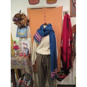 画像: カッチ　desi wool　ミラーワークショール（I-KBJSLBL)