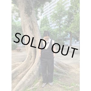 画像: ajrakh cotton サロペット(AJ-CSAL)　indigo/blk
