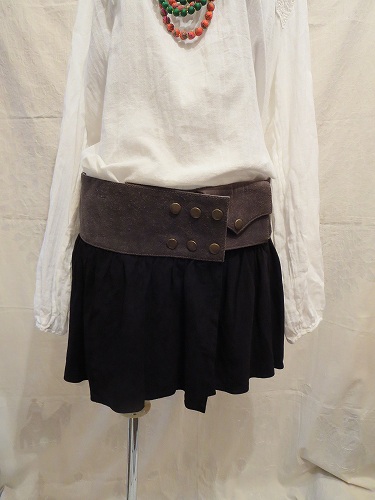 画像2: ソフトスエード　ポケット付き　巻きスカート（I-DEL-PSK2)