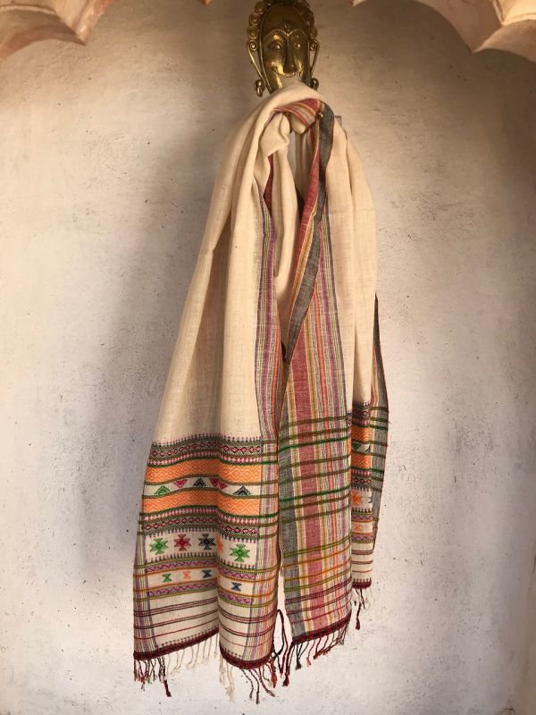 画像2: kutch cotton オリジナル　手織りショール（I-BJSL)