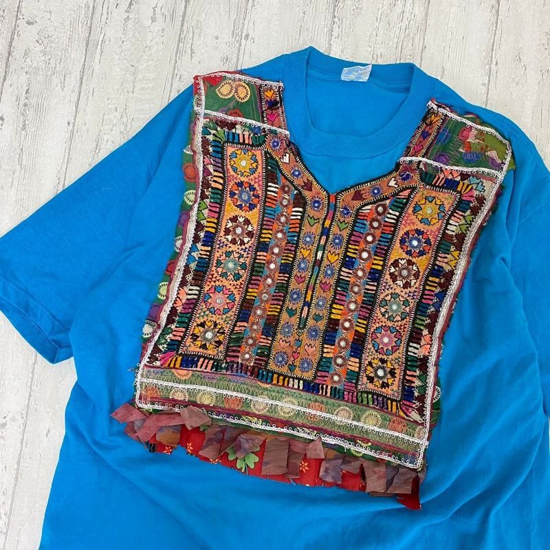 画像2: vintage fabric リメイクT　（manart-11)